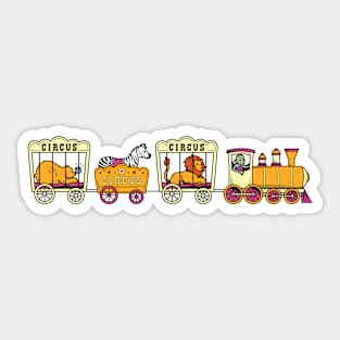 Cartoon Circus Train with Lion, Zebra & Bear Sticker